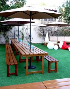 Bratton Picnic Table, Bradock Bench, Umbrella