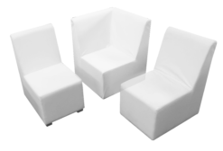 White Sofa, Modular Sofa, Armless Chair, Single Seater Sofa, Corner Chairs