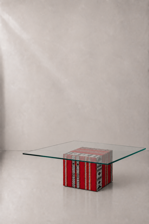 Arabic Cube Table with Glass Top - Image 2
