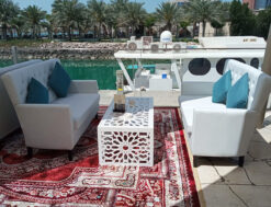 Classic Sofa, White Sofa, VIP Sofa, 2 Seater Classic Sofa, Rectangular Coffee Table, Arabic Carpet