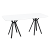Aster Rectangular Black Bistro Table rental with white tabletop and black metal legs for UAE events
