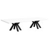 Aster rectangular black coffee table with white wooden top for event rental in UAE
