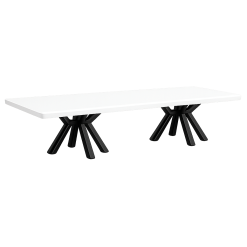 Aster rectangular black coffee table with white wooden top for event rental in UAE