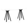 Rectangular high table with black bases for event rental in UAE