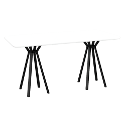Rectangular high table with black bases for event rental in UAE