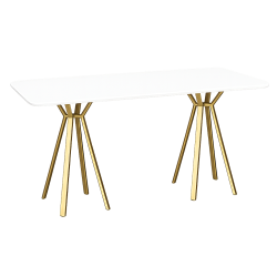 Aster Rectangular High Table, Gold Base