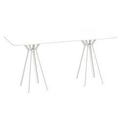 Rectangular white high table rental in Dubai seating up to 8 guests