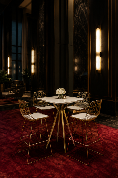 Aster Square High Table, Gold Base - Image 2