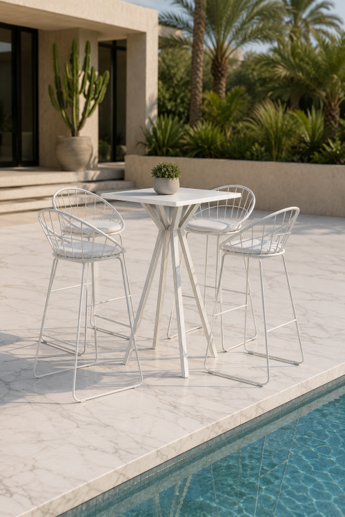 Aster Square High Table, White Base - Image 2
