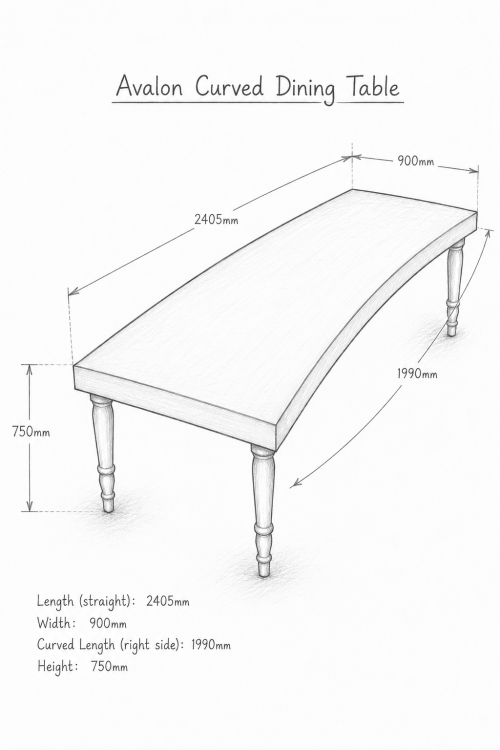 Avalon Curved Dining Table - White - Image 3