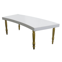 Avalon Curved Gold Dining Table