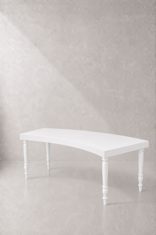 Avalon Curved Dining Table - White - Image 2