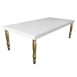 Avalon Grand Dining Table - White/Gold