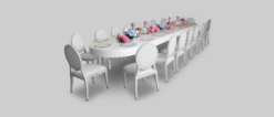 Oval Dining Table, White Oval Dining Table, 16 Seater Dining Table, White Dining Chair, White Dior Dining Chair