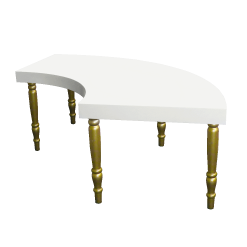 Avalon Quarter Moon Dining Table - Gold