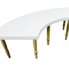 White Curved Dining Table, White and Gold Curved Dining Table