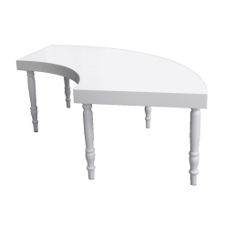 Avalon Quarter Moon Dining Table - White