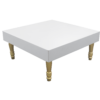 Square Cofee Table, White and Gold Coffee Table