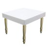 Square Dining Table, White and Gold Dining Table, 4 Seater Dining Table