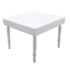 wooden square dining table that seats 4 people