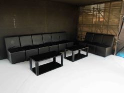 Black Sofa, Armless Sofa, Single Seater Sofa, Black Rectangular Coffee Table