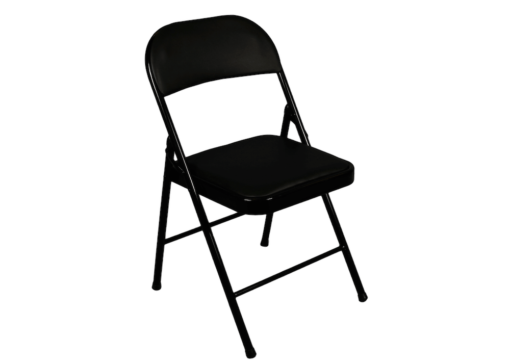 black folding chair