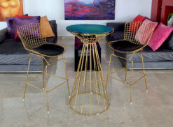Gold Bar Chair, Gold High Chair, Gold Cocktail Table