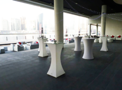 Square LED Cocktail Table, Round White Cocktail Table