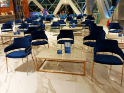 Velvet Chair, Marble Rectangular Table, Rectangular Coffee Table, Blue Dining Chair