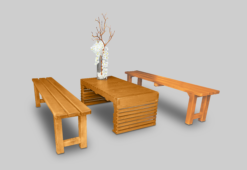 Picnic Bench, Braun Rectangular Coffee Table