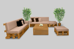 Wooden Sofa, Outdoor Sofa, Ottoman, 2 Seater Wooden Sofa, 3 Seater Wooden Sofa, Braun Square Coffee Table