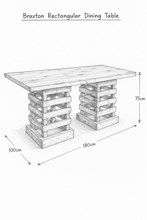 Braxton Outdoor Rectangular Dining Table - Image 3