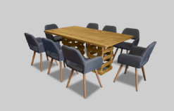 Rectangular Dining Table, Wooden Dining Table, Rustic Dining Table, Palette Dining Table, Gray Dining Chair