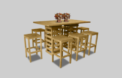 outdoor wooden high seating