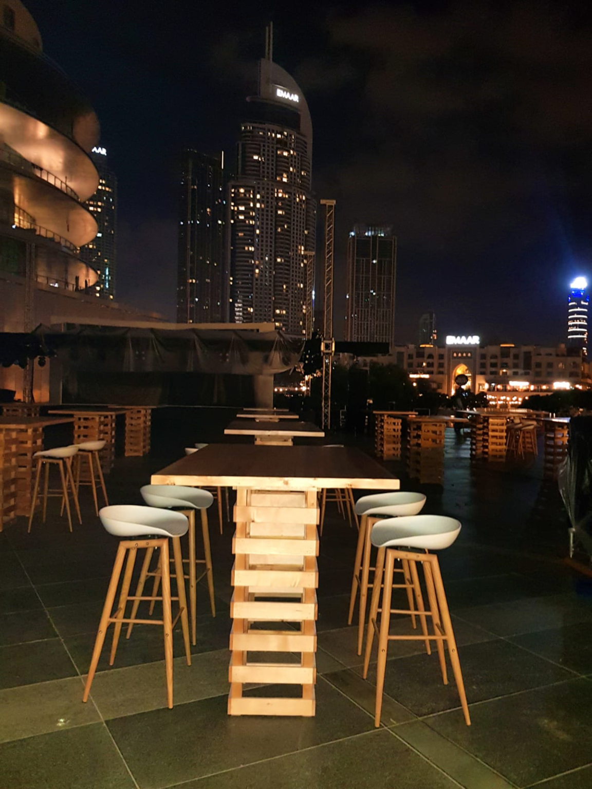 outdoor rectangular high table rental wooden rustic high table hire