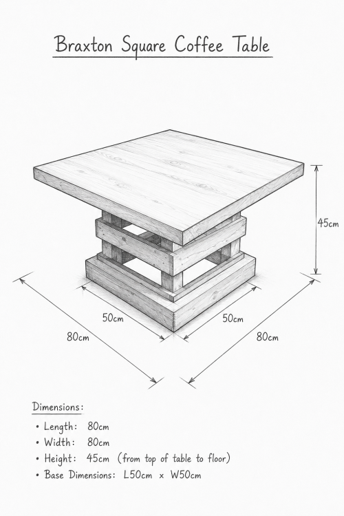 Braxton Square Coffee Table - Image 3