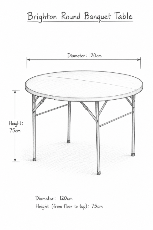 Brighton 4ft Round Banquet Table - Image 3