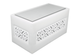 Rectangular Coffee Table, White Coffee Table, Glass Top Coffee Table