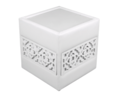 Square Side Table, White Side Table, Glass top Side Table