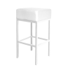 White Leather High Chair, White Leather Bar Stool
