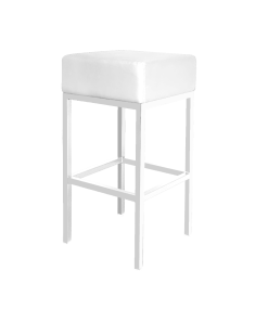 White Leather High Chair, White Leather Bar Stool