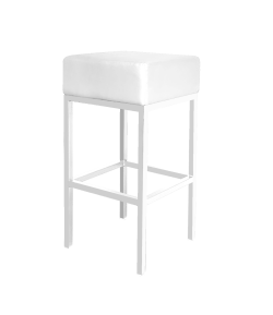 White Leather High Chair, White Leather Bar Stool