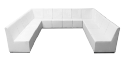 White Sofa, Armless Sofa, Single Seater Sofa, U Shaped Sofa