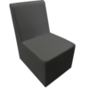 black armless sofa
