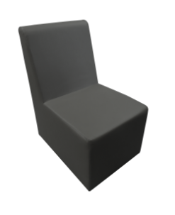 black armless sofa