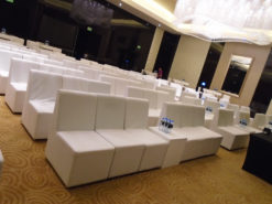 White Sofa, Armless Sofa, Single Seater Sofa, Cube Coffee Table