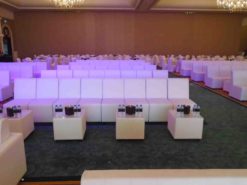 White Sofa, Armless Sofa, Single Seater Sofa, Cube Coffee Table