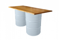 oil drum bar table, rustic bar table, drum high table