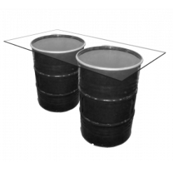 Collins Dash Glass High Table - Black