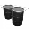 Black Drum Cocktail Table, Drum Cocktail Seating